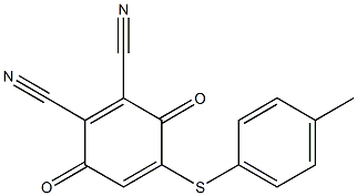 5-(4-Methylphenyl)thio-2,3-dicyano-1,4-benzoquinone 구조식 이미지