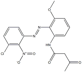 2-Acetyl-2'-(3-chloro-2-nitrophenylazo)-3'-methoxyacetanilide 구조식 이미지