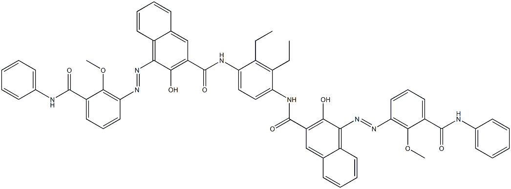 N,N'-(2,3-Diethyl-1,4-phenylene)bis[4-[[6-methoxy-5-(phenylcarbamoyl)phenyl]azo]-3-hydroxy-2-naphthalenecarboxamide] 구조식 이미지