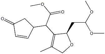 2-[(5R)-3-Oxo-1-cyclopenten-5-yl]-2-[[(5R)-5-(2,2-dimethoxyethyl)-3-methyl-2,5-dihydrofuran]-4-yl]acetic acid methyl ester Structure