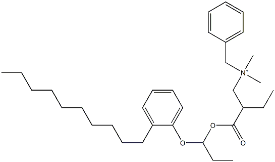 N,N-Dimethyl-N-benzyl-N-[2-[[1-(2-decylphenyloxy)propyl]oxycarbonyl]butyl]aminium 구조식 이미지