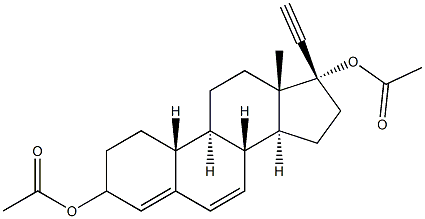 (17R)-19-Norpregna-4,6-dien-20-yne-3,17-diol diacetate Structure