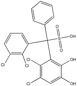 (2,3-Dichlorophenyl)(2,3-dichloro-5,6-dihydroxyphenyl)phenylmethanesulfonic acid 구조식 이미지