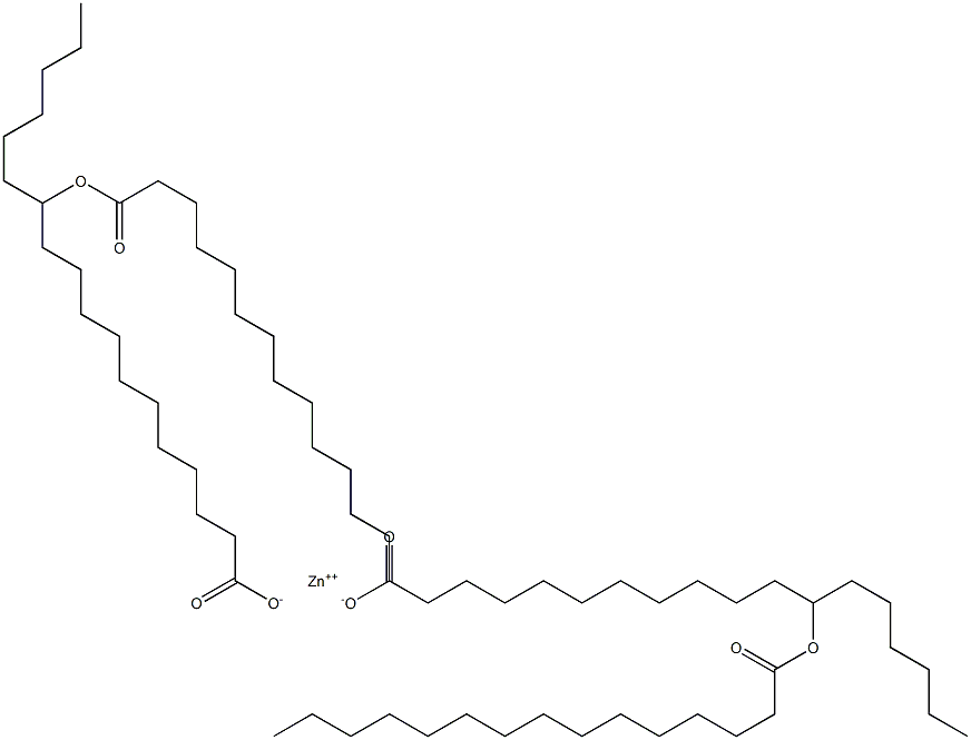 Bis(12-pentadecanoyloxyoctadecanoic acid)zinc salt 구조식 이미지