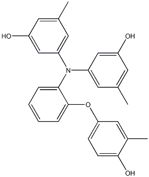 N,N-Bis(3-hydroxy-5-methylphenyl)-2-(4-hydroxy-3-methylphenoxy)benzenamine 구조식 이미지