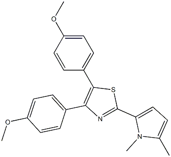 4,5-Bis(4-methoxyphenyl)-2-(1,5-dimethyl-1H-pyrrol-2-yl)thiazole Structure