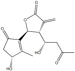 (4R,5S)-Dihydro-3-methylene-4-[(S)-1-hydroxy-3-oxobutyl]-5-[(R)-3-hydroxy-2-methyl-5-oxo-1-cyclopentenyl]furan-2(3H)-one 구조식 이미지