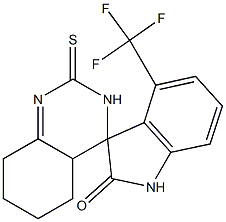 4'-(Trifluoromethyl)-2-thioxo-1',2,2',4a,5,6,7,8-octahydrospiro[quinazoline-4(3H),3'-[3H]indol]-2'-one 구조식 이미지