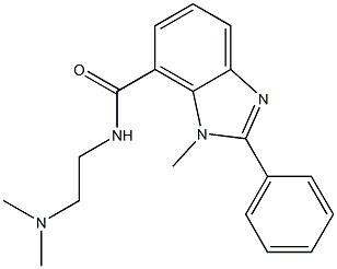 N-[2-(Dimethylamino)ethyl]-2-phenyl-1-methyl-1H-benzimidazole-7-carboxamide 구조식 이미지