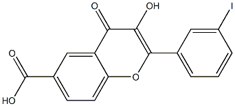 3-Hydroxy-2-(3-iodophenyl)-4-oxo-4H-1-benzopyran-6-carboxylic acid Structure