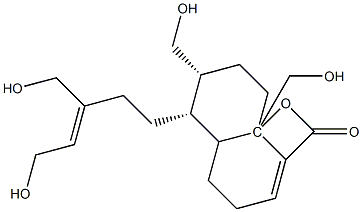 (1R,2R)-1-(5-Hydroxy-3-hydroxymethyl-3-pentenyl)-2,4a-bis(hydroxymethyl)-1,2,3,4,4a,7,8,8a-octahydronaphthalene-5-carboxylic acid 5,4a-lactone 구조식 이미지