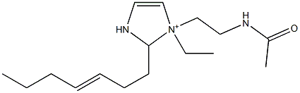 1-[2-(Acetylamino)ethyl]-1-ethyl-2-(3-heptenyl)-4-imidazoline-1-ium 구조식 이미지