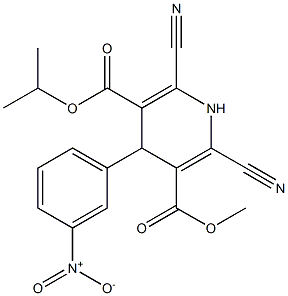 4-(3-Nitrophenyl)-2-cyano-6-cyano-1,4-dihydropyridine-3,5-dicarboxylic acid 3-methyl 5-isopropyl ester Structure