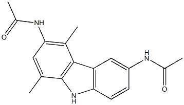 3,6-Bis(acetylamino)-1,4-dimethyl-9H-carbazole Structure