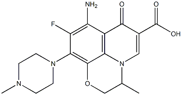 8-Amino-3-methyl-9-fluoro-7-oxo-10-(4-methylpiperazin-1-yl)-2,3-dihydro-7H-pyrido[1,2,3-de]-1,4-benzoxazine-6-carboxylic acid 구조식 이미지