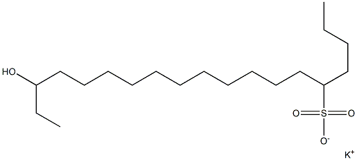 17-Hydroxynonadecane-5-sulfonic acid potassium salt Structure