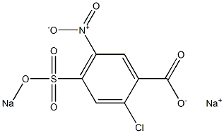 2-Chloro-5-nitro-4-(sodiooxysulfonyl)benzoic acid sodium salt 구조식 이미지