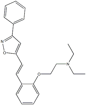 3-Phenyl-5-[2-[2-(2-diethylaminoethoxy)phenyl]ethenyl]isoxazole 구조식 이미지