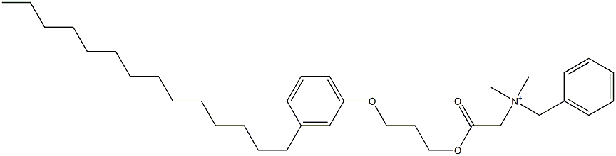 N,N-Dimethyl-N-benzyl-N-[[[3-(3-tetradecylphenyloxy)propyl]oxycarbonyl]methyl]aminium Structure