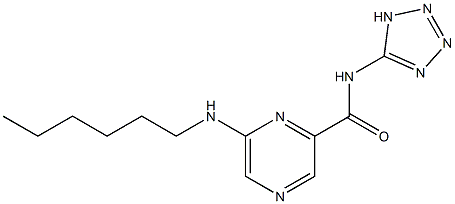 6-Hexylamino-N-(1H-tetrazol-5-yl)pyrazine-2-carboxamide Structure