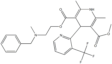 4-[3-(Trifluoromethyl)pyridin-2-yl]-1,4-dihydro-2,6-dimethylpyridine-3,5-dicarboxylic acid 3-methyl 5-[2-(N-methyl-N-benzylamino)ethyl] ester Structure