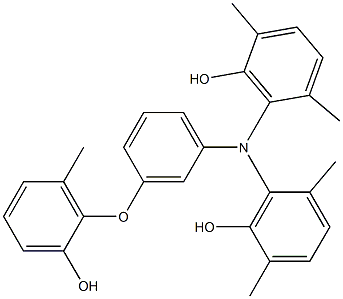 N,N-Bis(6-hydroxy-2,5-dimethylphenyl)-3-(2-hydroxy-6-methylphenoxy)benzenamine 구조식 이미지