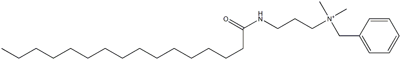 N,N-Dimethyl-N-[3-[(1-oxohexadecyl)amino]propyl]benzenemethanaminium 구조식 이미지