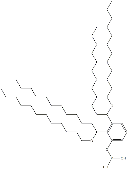 Phosphorous acid bis[1-(dodecyloxy)dodecyl]phenyl ester Structure