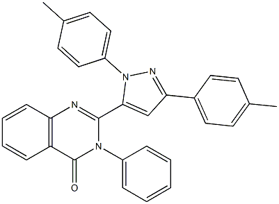3-(Phenyl)-2-[3-(4-methylphenyl)-1-(4-methylphenyl)-1H-pyrazol-5-yl]quinazolin-4(3H)-one 구조식 이미지
