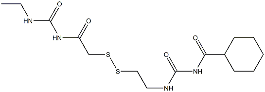 1-(Cyclohexylcarbonyl)-3-[2-[[(3-ethylureido)carbonylmethyl]dithio]ethyl]urea 구조식 이미지