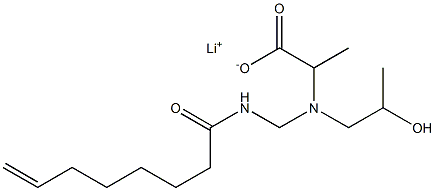 2-[N-(2-Hydroxypropyl)-N-(7-octenoylaminomethyl)amino]propionic acid lithium salt 구조식 이미지