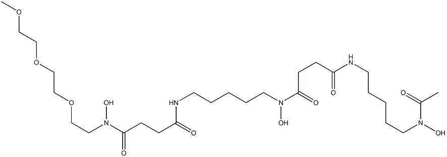 N-[5-[[4-[5-(Acetylhydroxyamino)pentylamino]-1,4-dioxobutyl]hydroxyamino]pentyl]-N'-hydroxy-N'-[2-[2-(2-methoxyethoxy)ethoxy]ethyl]succinamide Structure