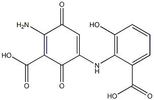 2-[(5-Carboxy-4-amino-3,6-dioxo-1,4-cyclohexadiene)-1-ylamino]-3-hydroxybenzoic acid 구조식 이미지