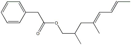Phenylacetic acid 2,4-dimethyl-4,6-octadienyl ester 구조식 이미지