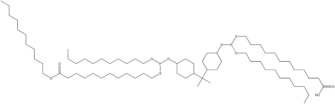 12,12'-[[Isopropylidenebis(4,1-cyclohexanediyloxy)]bis[(undecyloxy)phosphinediylthio]]bis(dodecanoic acid undecyl) ester Structure