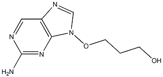 2-Amino-9-(3-hydroxypropyloxy)-9H-purine 구조식 이미지