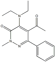 2-Methyl-4-diethylamino-5-acetyl-6-phenylpyridazin-3(2H)-one Structure