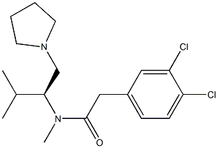 3,4-Dichloro-N-methyl-N-[(S)-1-isopropyl-2-(1-pyrrolidinyl)ethyl]benzeneacetamide 구조식 이미지