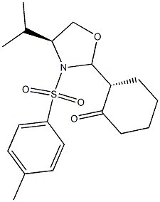 (2R)-2-[(2S,4S)-4-Isopropyl-3-(4-methylphenylsulfonyl)oxazolidin-2-yl]-1-cyclohexanone 구조식 이미지