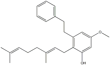 3-(2-Phenylethyl)-2-[(2E)-3,7-dimethyl-2,6-octadien-1-yl]-5-methoxyphenol Structure