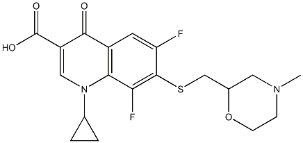 7-[(4-Methylmorpholin-2-yl)methyl]thio-1-cyclopropyl-6,8-difluoro-1,4-dihydro-4-oxoquinoline-3-carboxylic acid Structure