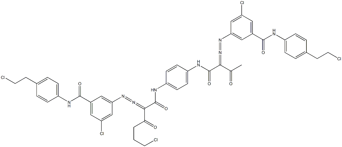 3,3'-[2-(2-Chloroethyl)-1,4-phenylenebis[iminocarbonyl(acetylmethylene)azo]]bis[N-[4-(2-chloroethyl)phenyl]-5-chlorobenzamide] Structure