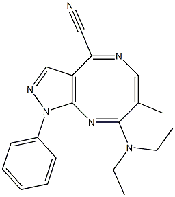 1-Phenyl-7-methyl-8-(diethylamino)-1H-pyrazolo[3,4-b][1,5]diazocine-4-carbonitrile Structure