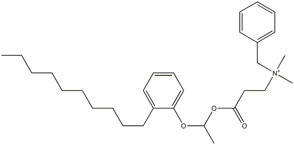 N,N-Dimethyl-N-benzyl-N-[2-[[1-(2-decylphenyloxy)ethyl]oxycarbonyl]ethyl]aminium 구조식 이미지