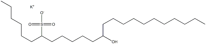 13-Hydroxytetracosane-7-sulfonic acid potassium salt Structure