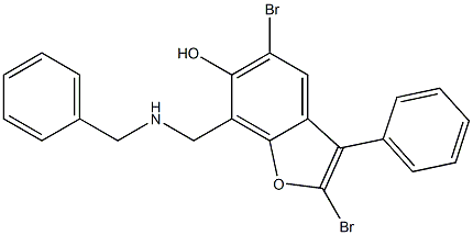 7-(Benzylaminomethyl)-2,5-dibromo-3-phenylbenzofuran-6-ol 구조식 이미지