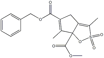 5-Benzyloxycarbonyl-4,6a-dihydro-6a-methoxycarbonyl-3,6-dimethylcyclopent[d]-1,2-oxathiole 2,2-dioxide 구조식 이미지