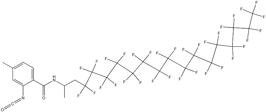 2-Isocyanato-4-methyl-N-[2-(tritriacontafluorohexadecyl)-1-methylethyl]benzamide 구조식 이미지