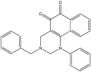 1-Phenyl-3-benzyl-1,2,3,4-tetrahydrobenzo[h]quinazoline-5,6-dione Structure