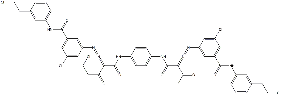 3,3'-[2-(Chloromethyl)-1,4-phenylenebis[iminocarbonyl(acetylmethylene)azo]]bis[N-[3-(2-chloroethyl)phenyl]-5-chlorobenzamide] Structure